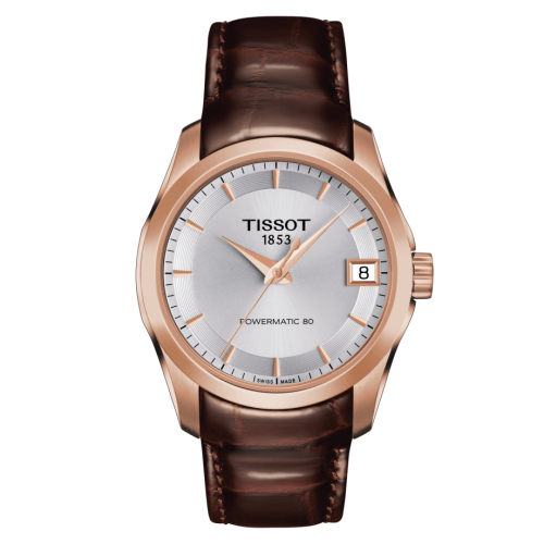 Tissot Couturier Powermatic 80 32 Rose Gold PVD / Silver / Strap